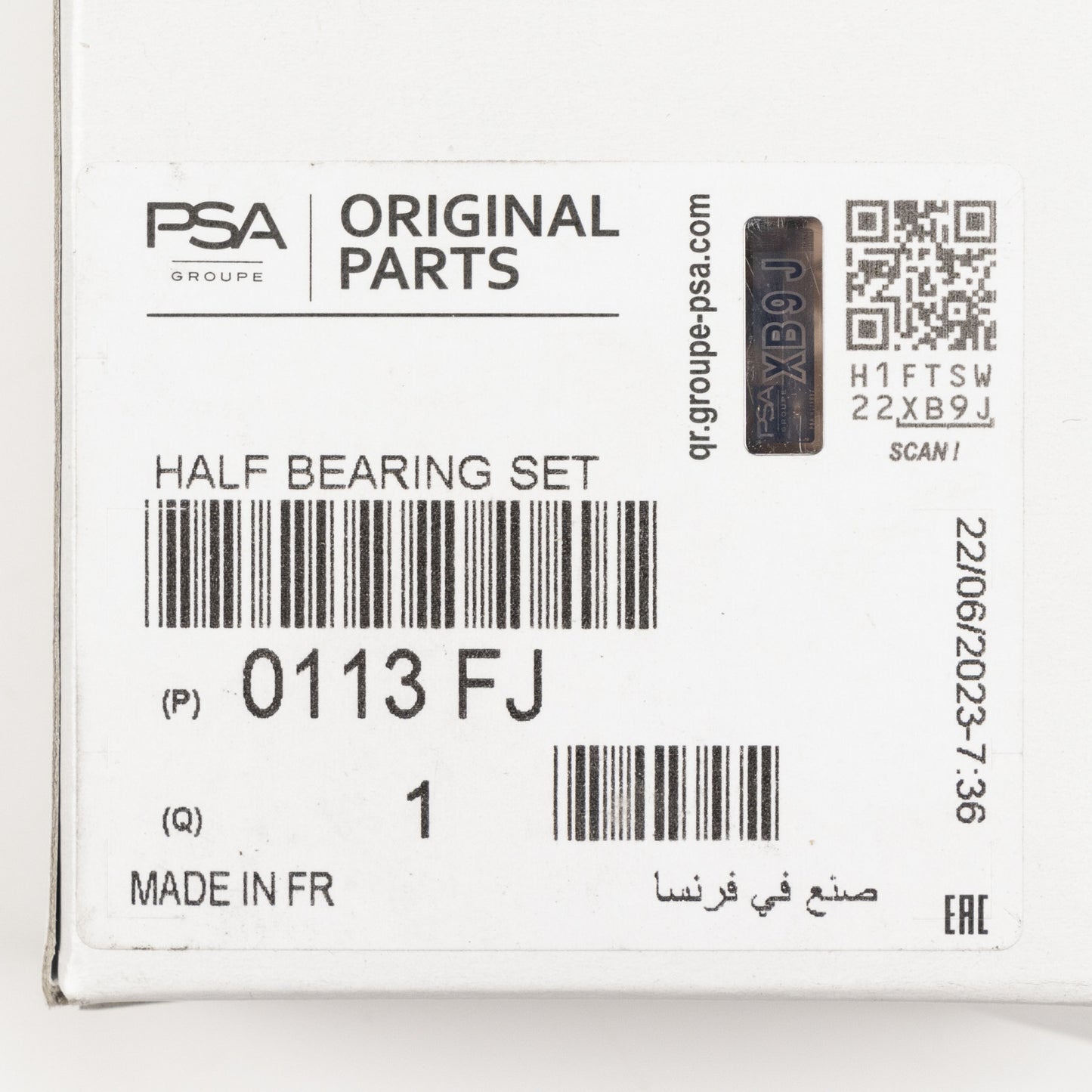 Łożysko wału korbowego PSA OE 0113.FJ