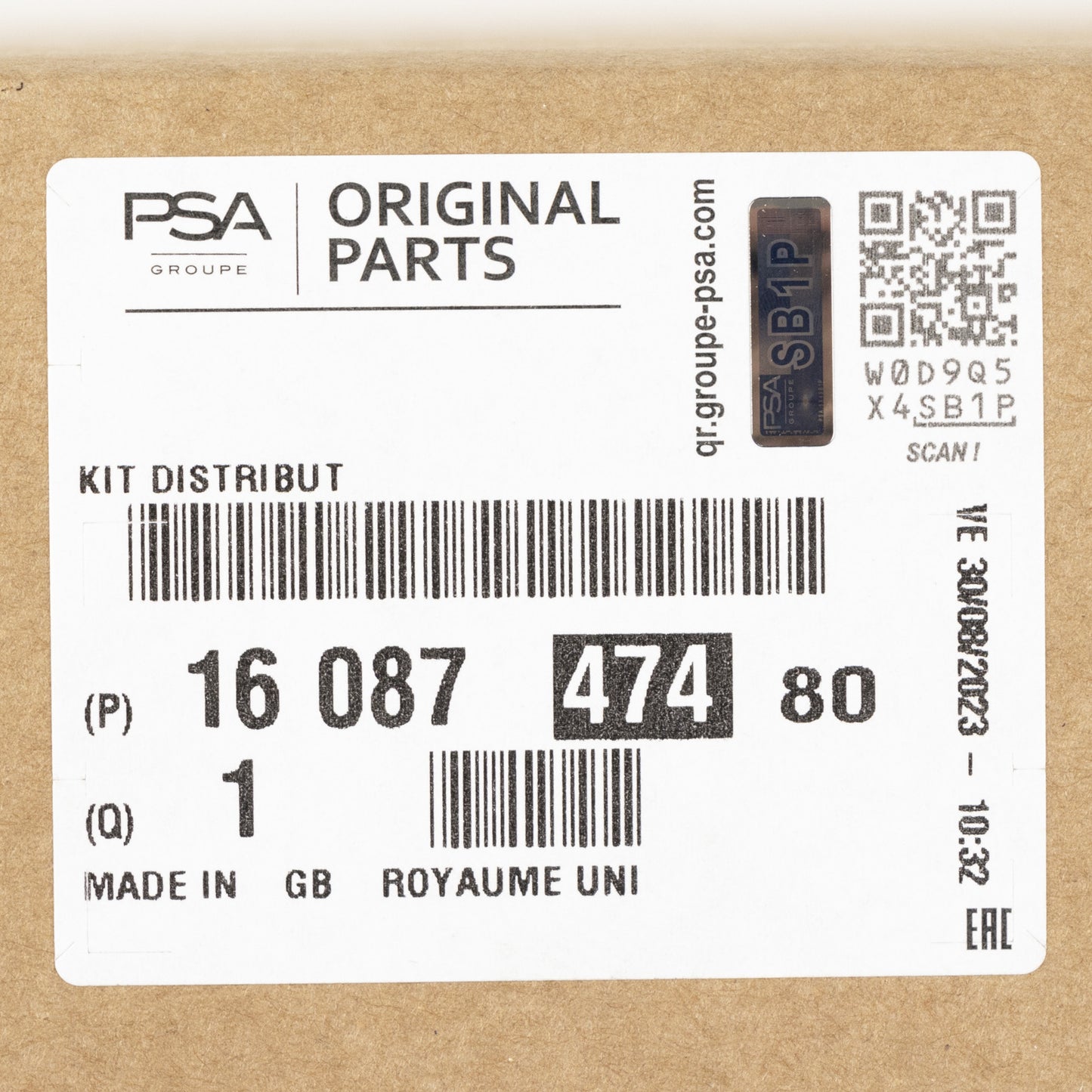 Zestaw pasków zębatych oryginalny PSA 1608747480