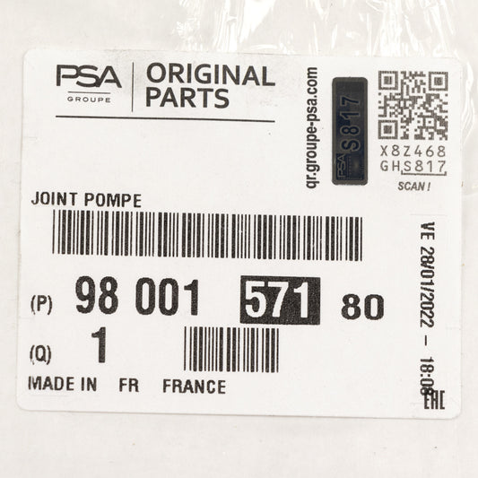 Uszczelka, pompa podciśnieniowa PSA OE 9800157180