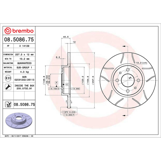 Przednia tarcza hamulcowa Brembo Xtra Line