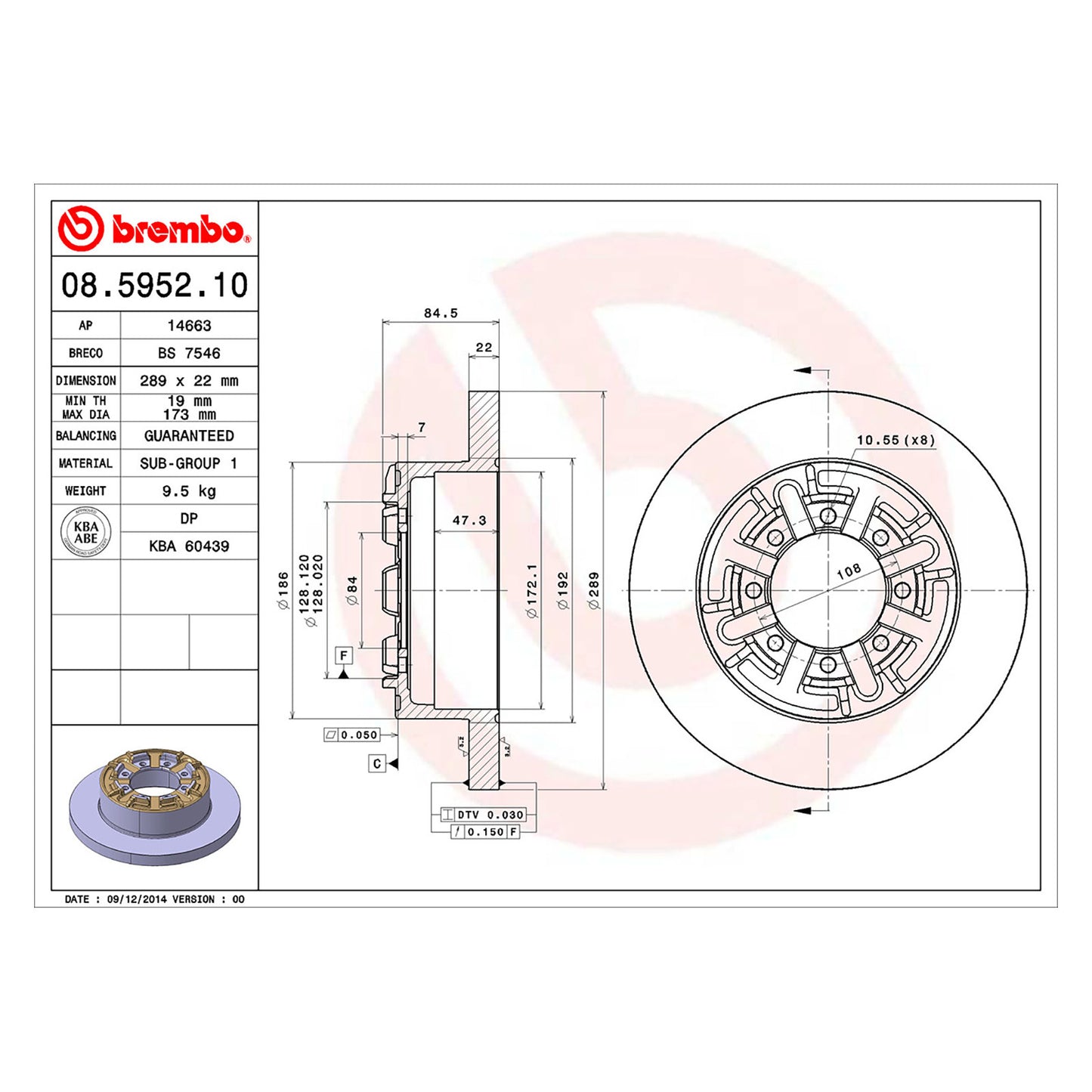 Tylne tarcze hamulcowe Brembo