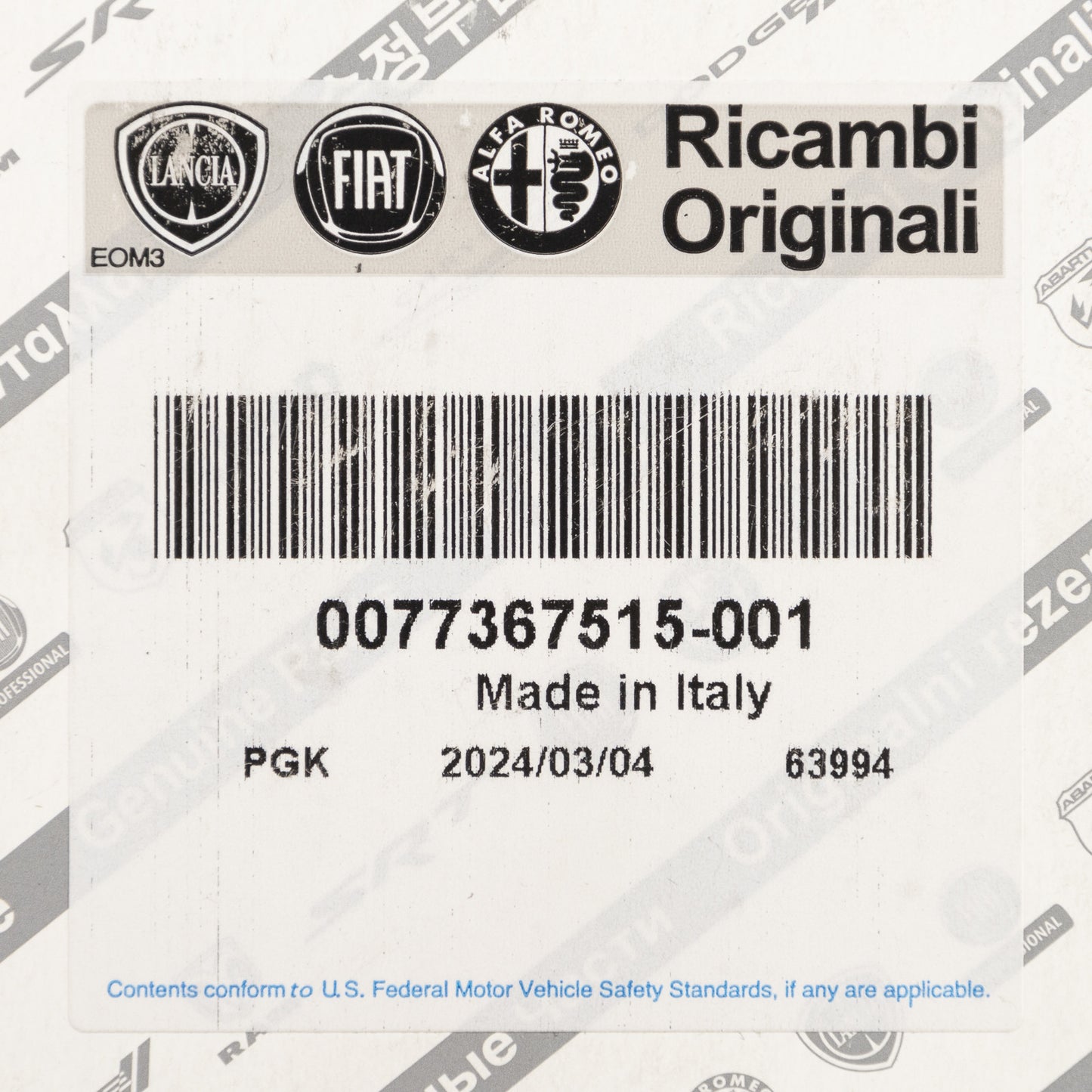 Klocki hamulcowe tylne oryginalne 77367515 Oryginalne