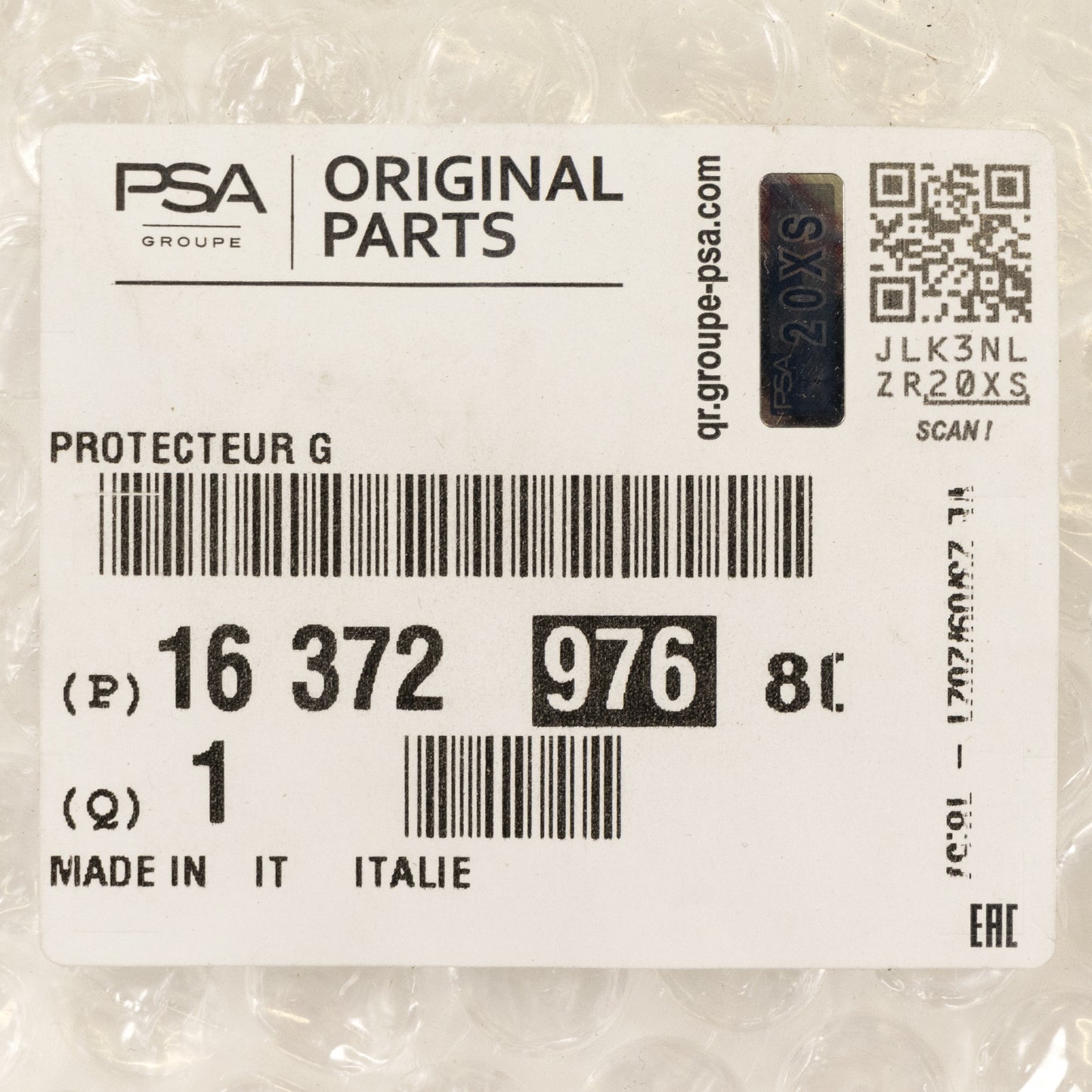 Listwa ochronna z tyłu po lewej stronie tylnej osi PSA OE 1637297680
