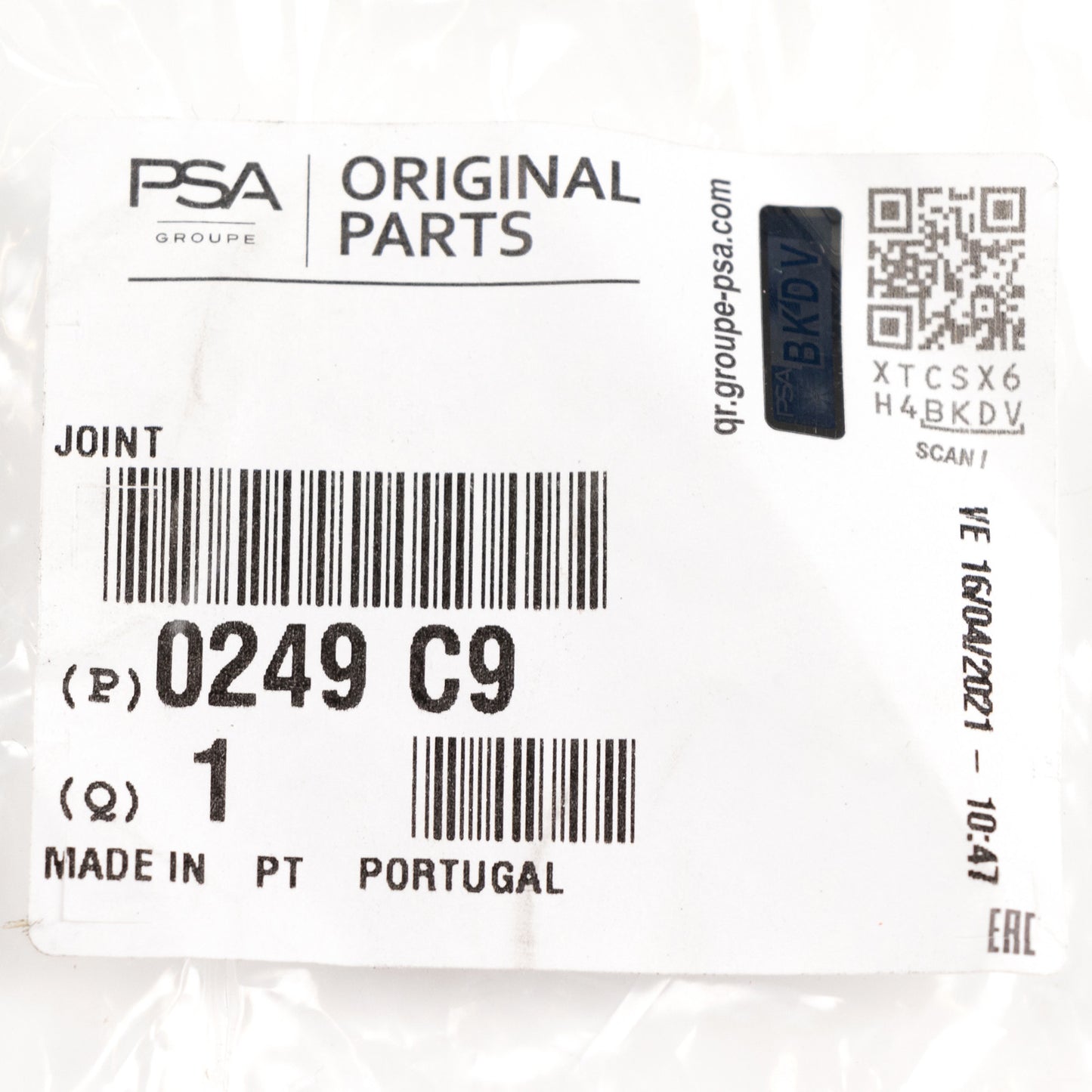 Uszczelka pokrywy zaworu oryginalna PSA 0249C9