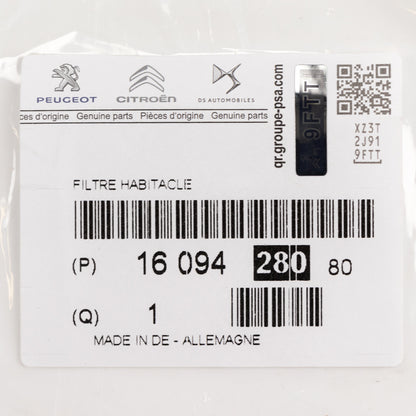 Filtr kabinowy PSA OE 1609428080 Zestaw