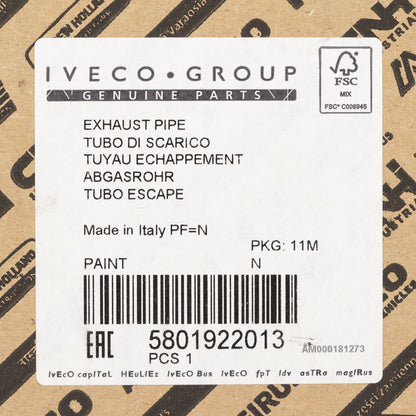 Rura AGR Iveco OE 5801922013