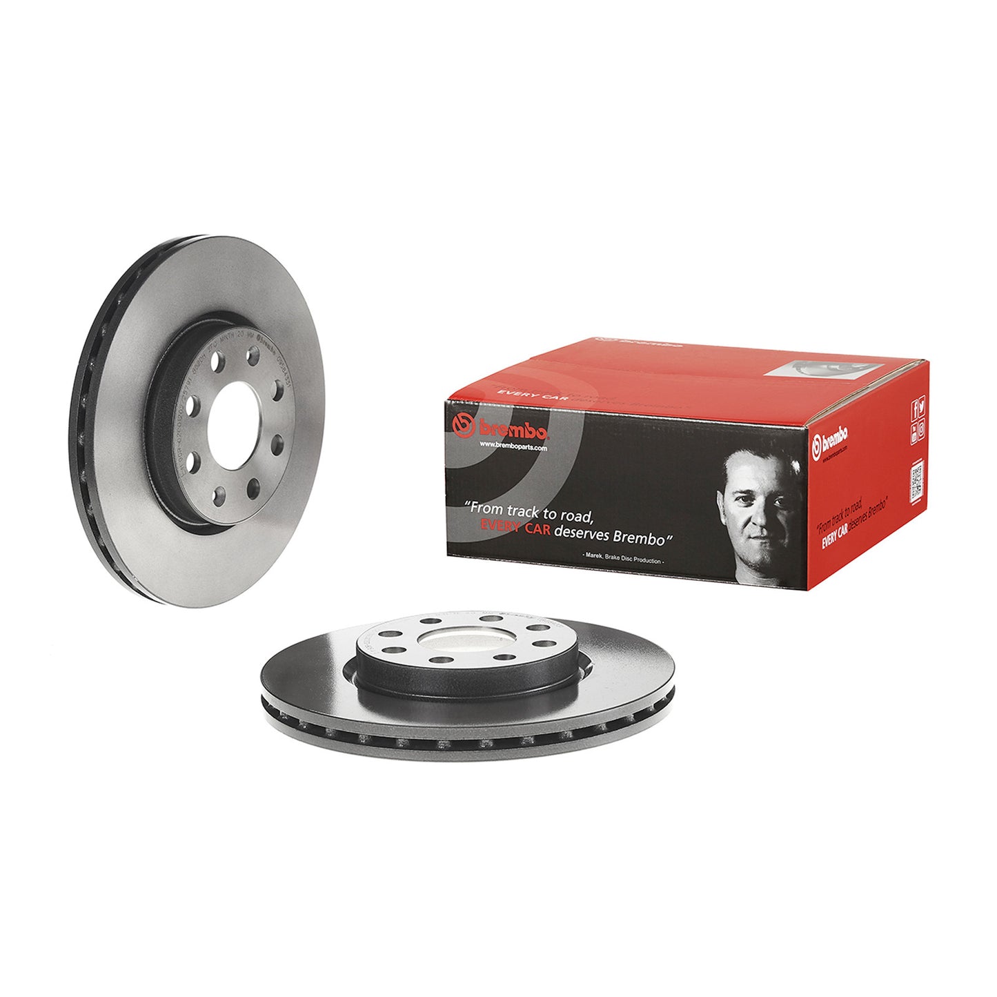 Przednia tarcza hamulcowa z powłoką, wentylowana wewnętrznie Brembo Ø 257 mm