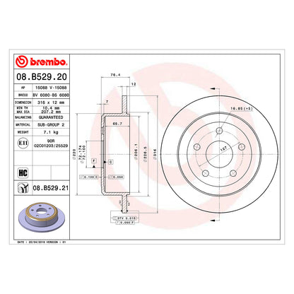 Tylna tarcza hamulcowa z powłoką Brembo