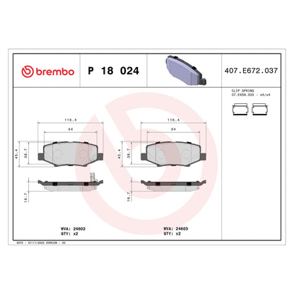 Tylne klocki hamulcowe Brembo