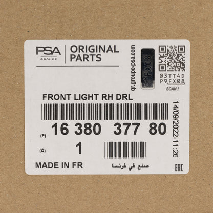 Reflektor przedni PSA OE 1638037780 LED
