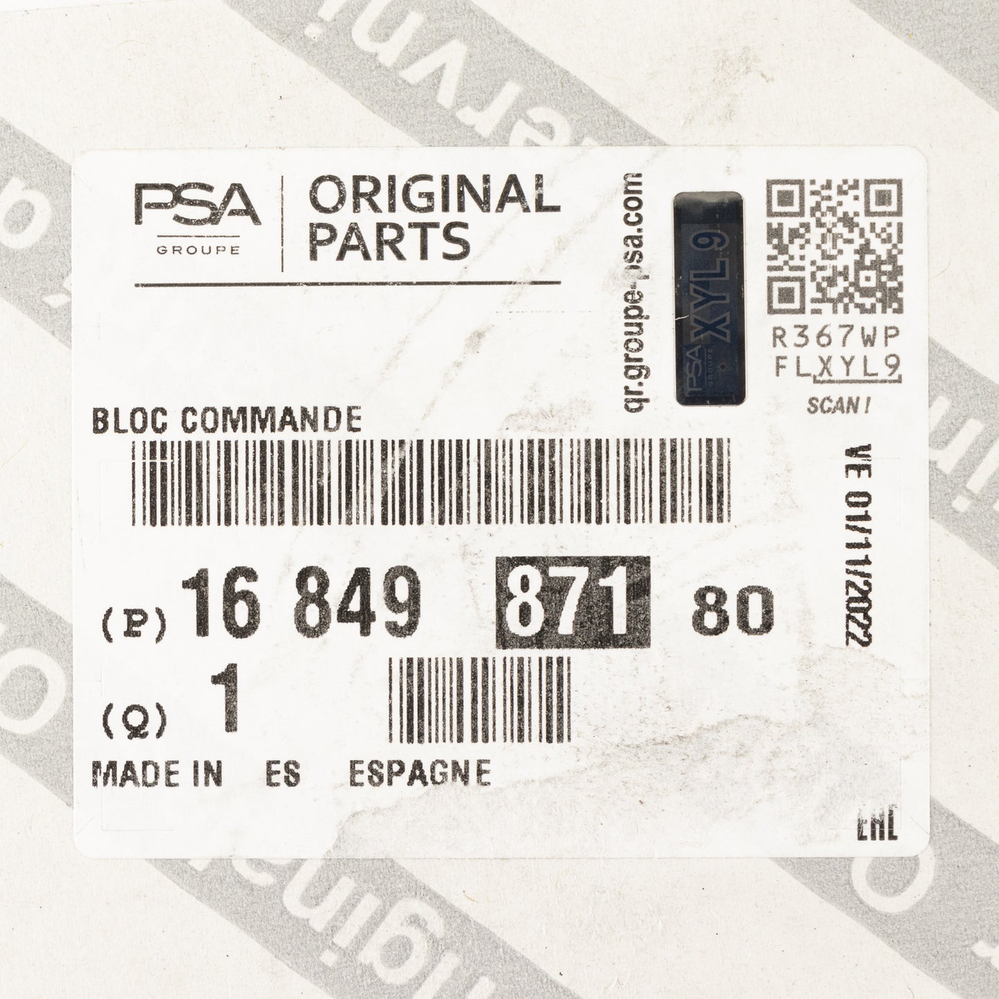 Jednostka sterująca PSA OE 1649361580
