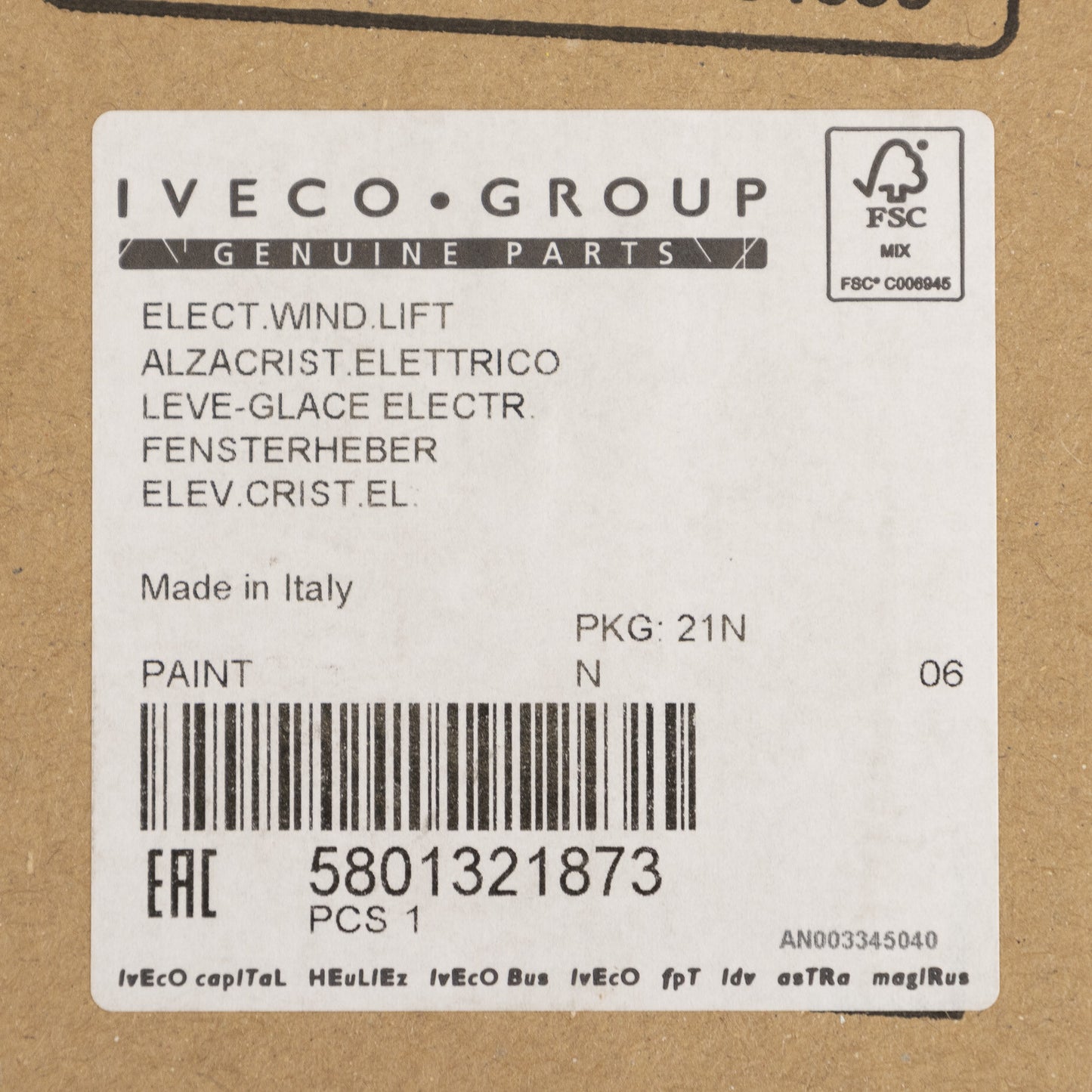 Podnośnik szyby po prawej stronie