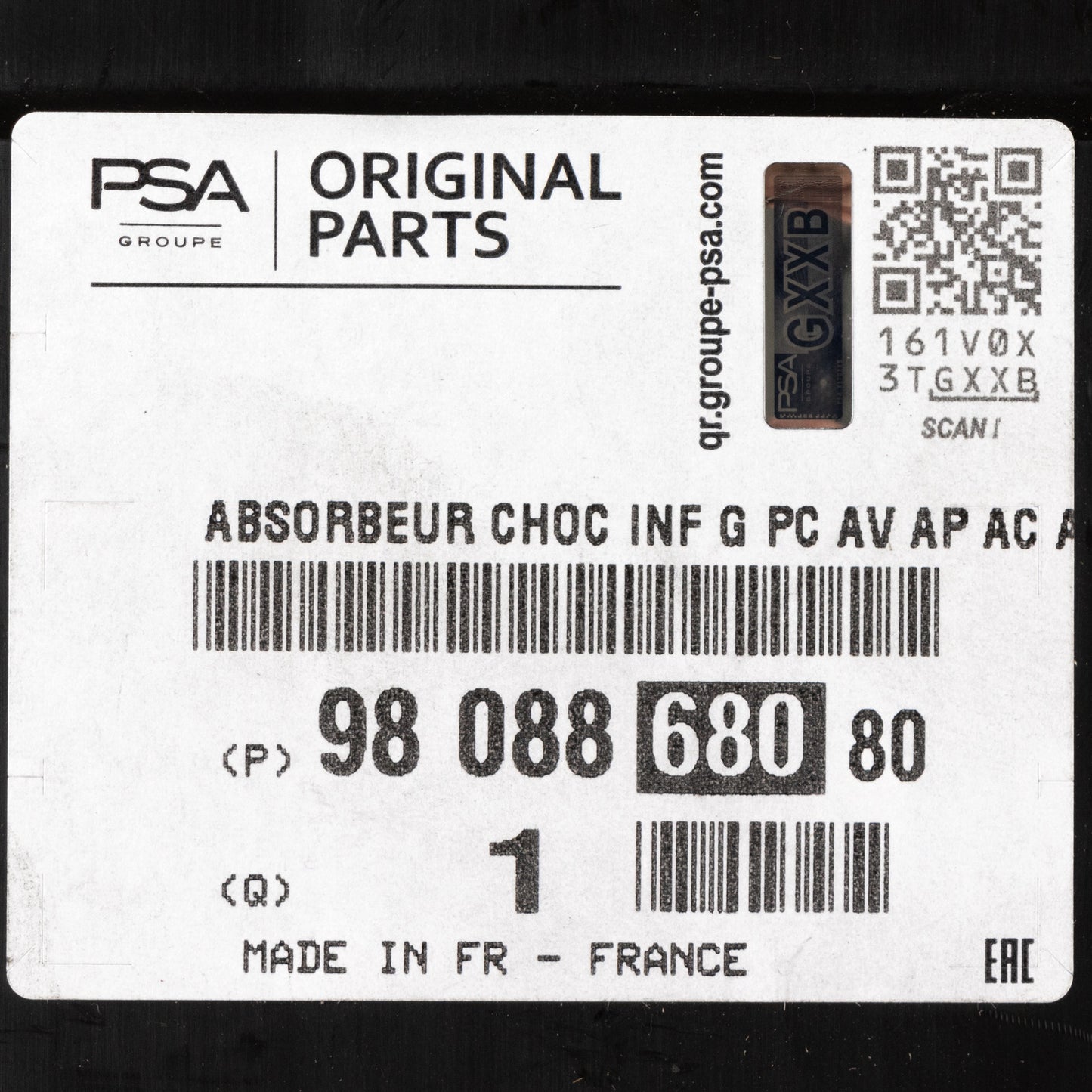 Amortyzator przedni lewy PSA OE 9808868080
