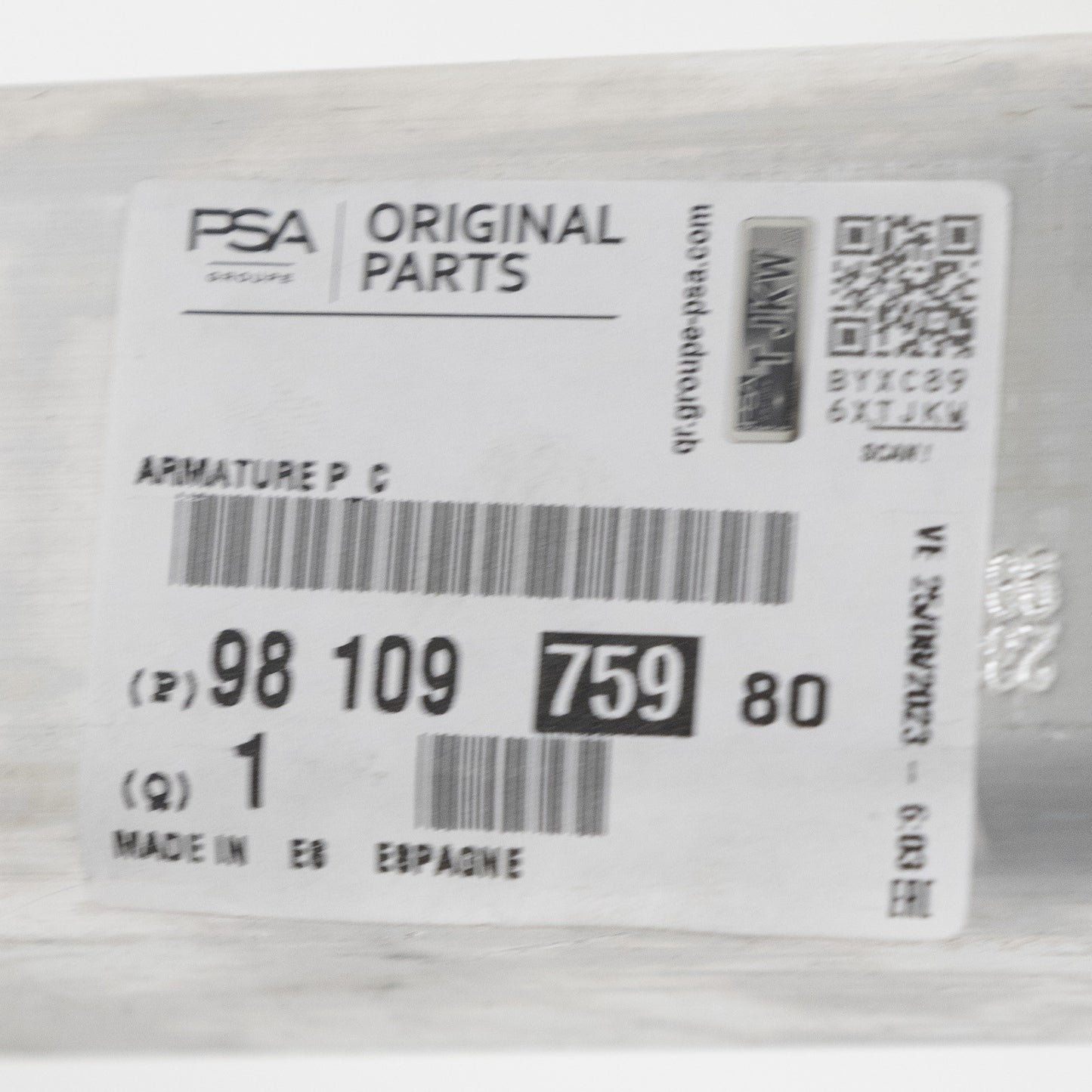 Poprzeczka, amortyzator tylny PSA OE 9810975980