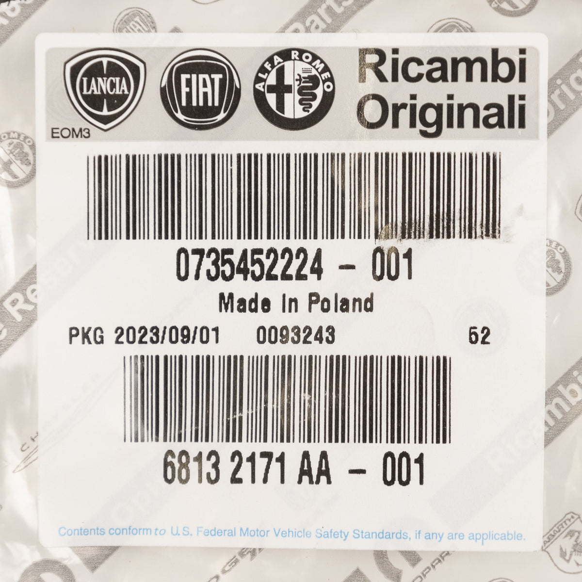 Pokrętło panelu regulacji ogrzewania Fiat 500 735452224