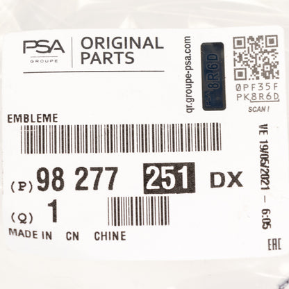 Emblemat z napisem PSA OE 98277251DX