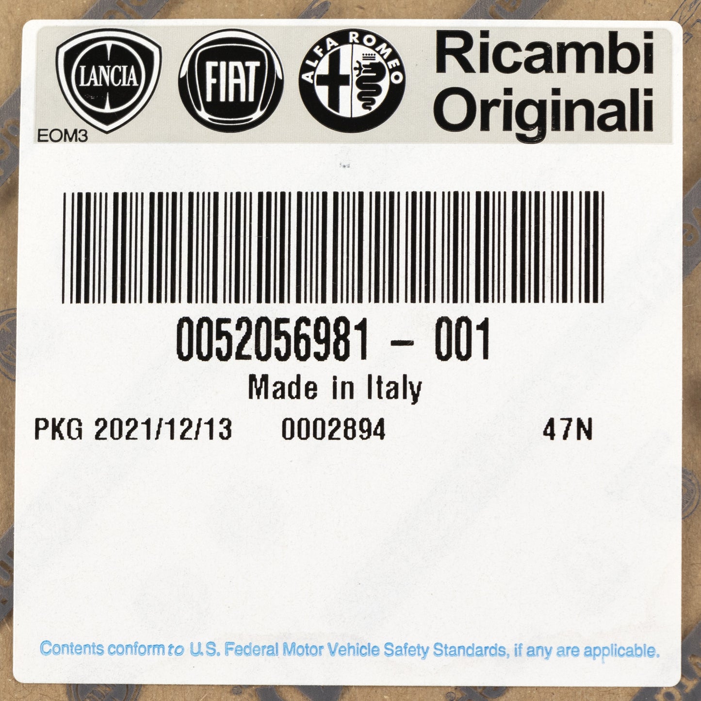 Abarth 500 Naklejka boczna lewa strona Oryginalna Fiat 52056981