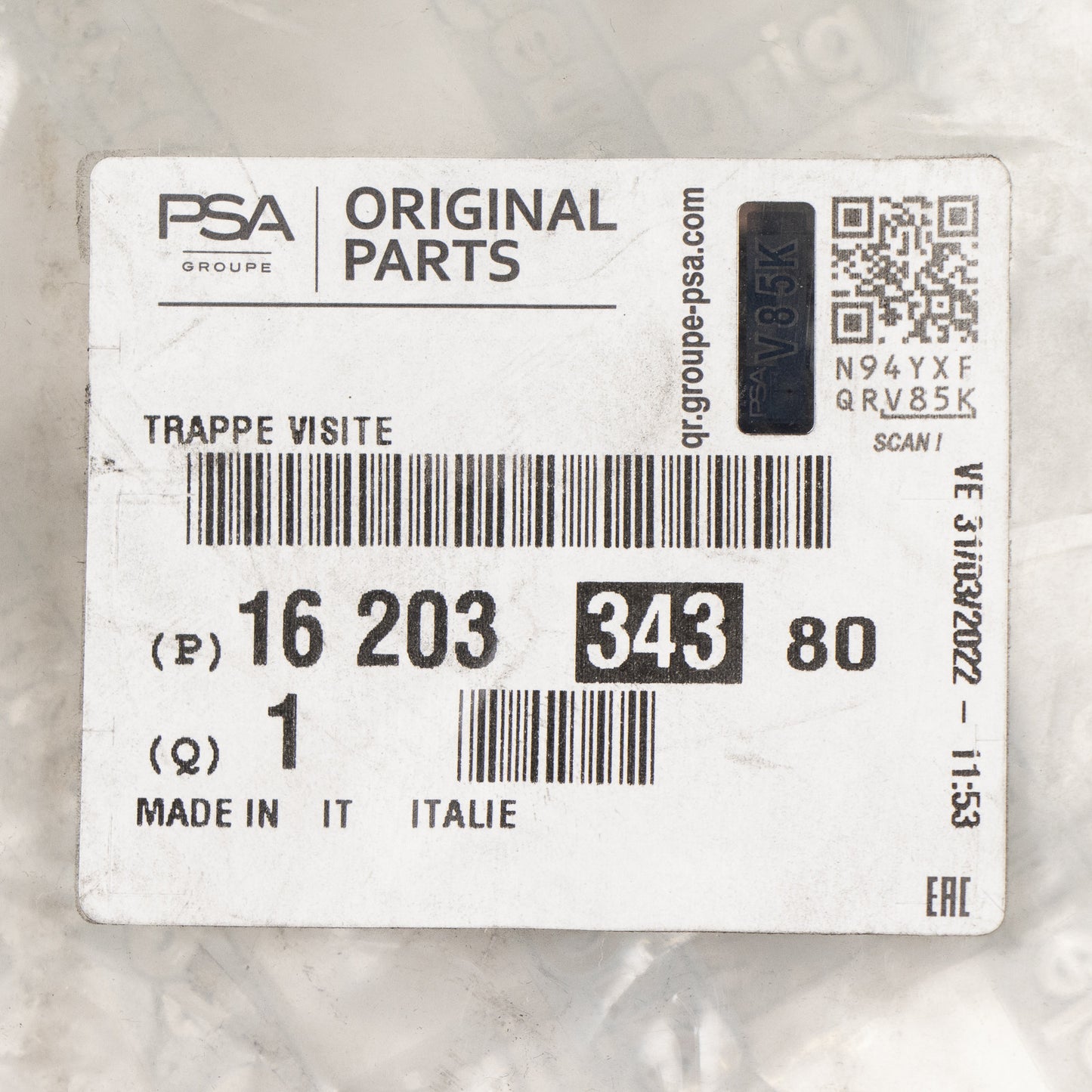 Osłona komory silnika PSA OE 1620334380
