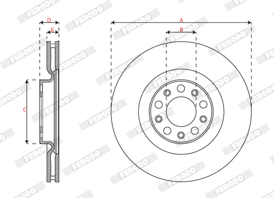 Tarcze hamulcowe komplet przód Ferodo 330mm L/P ALFA ROMEO GIULIA, STELVIO 2.0/2.2D